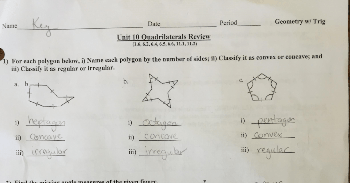 Unit 7 polygons & quadrilaterals homework 1 angles of polygons